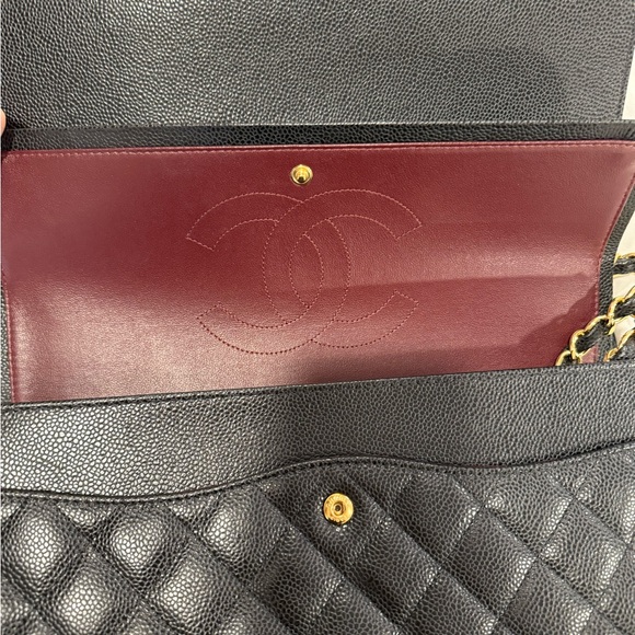 Chanel black caviar maxi flap - full set like new 2019 - Picture 9 of 16